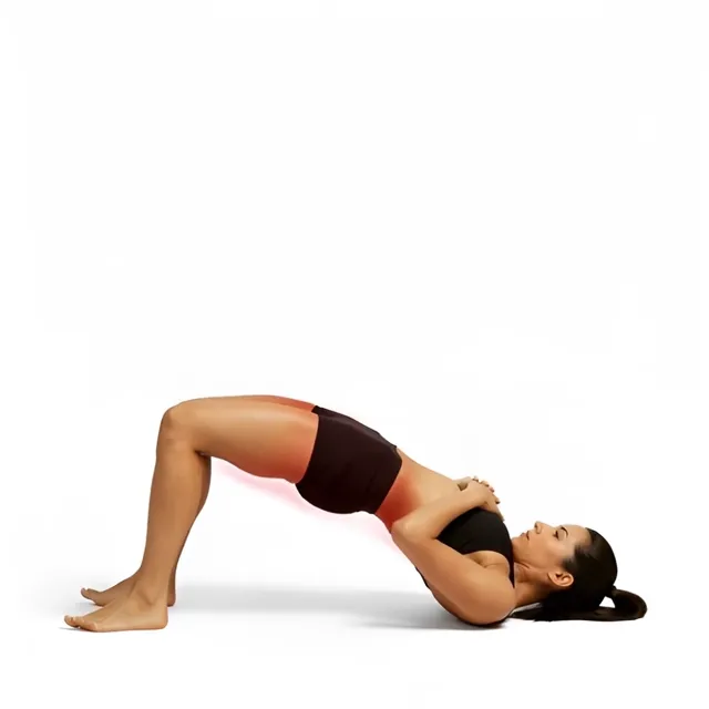 göğüste ellerle glute bridge — starting position