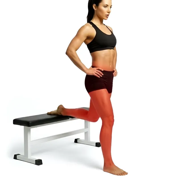 Bulgarian split squat — starting position