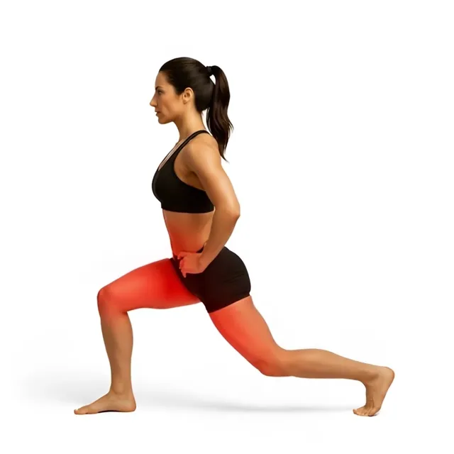 Lonero forward lunges stretch — starting position