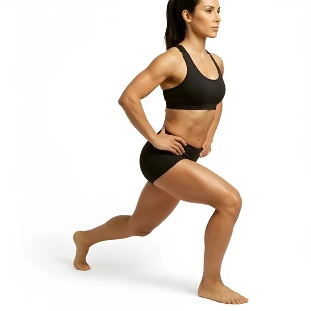 Lonero öne doğru lunge (aşağı-yukarı darbeli) — starting position