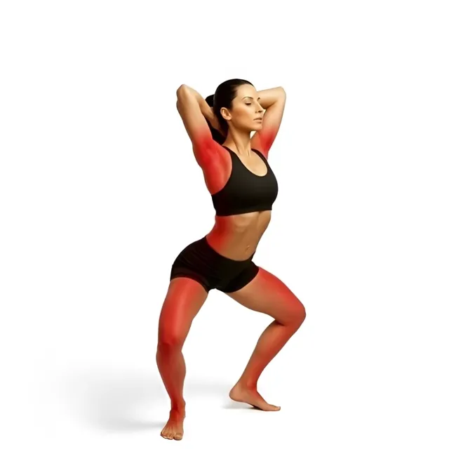 frog wide leg squat — starting position