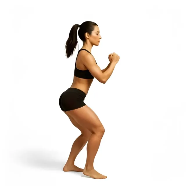 front kick squat — starting position