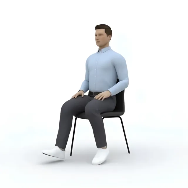 seated fast leg swing — starting position