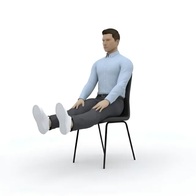 Oturarak düz bacak kaldırma — starting position