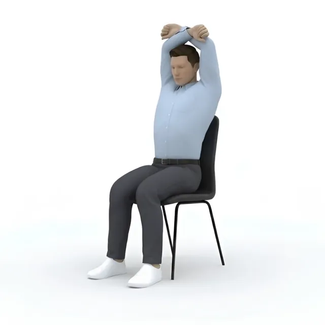 oturarak baş üstü kol esnetme — starting position