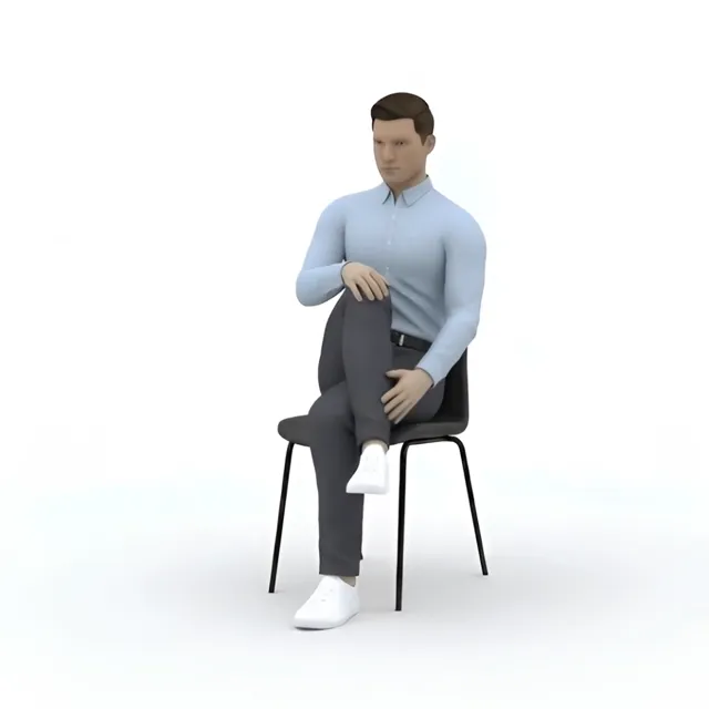 oturuş pozisyonunda torasik rotasyon versiyon 1 — starting position