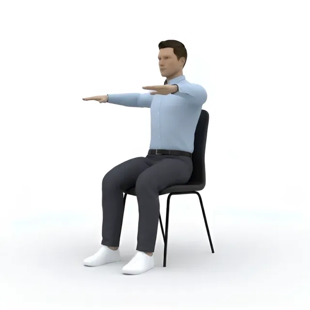 seated torso twist — starting position