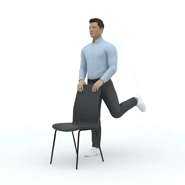 Supported glute kickback — starting position