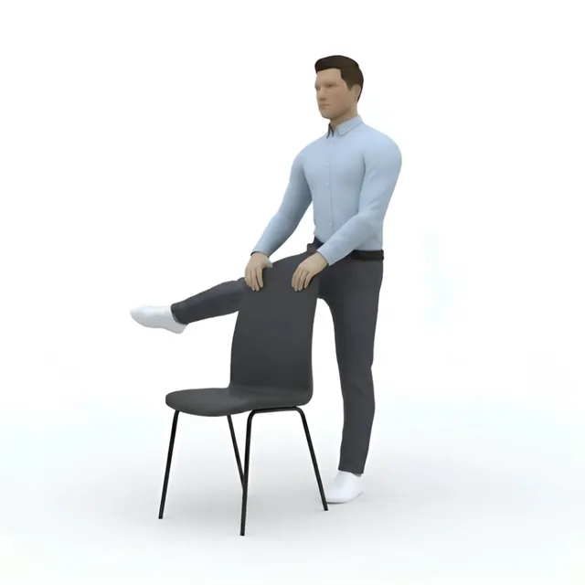 destekli yan bacak açma — starting position