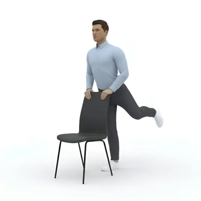 Destekli tek bacak dengede duruş — starting position