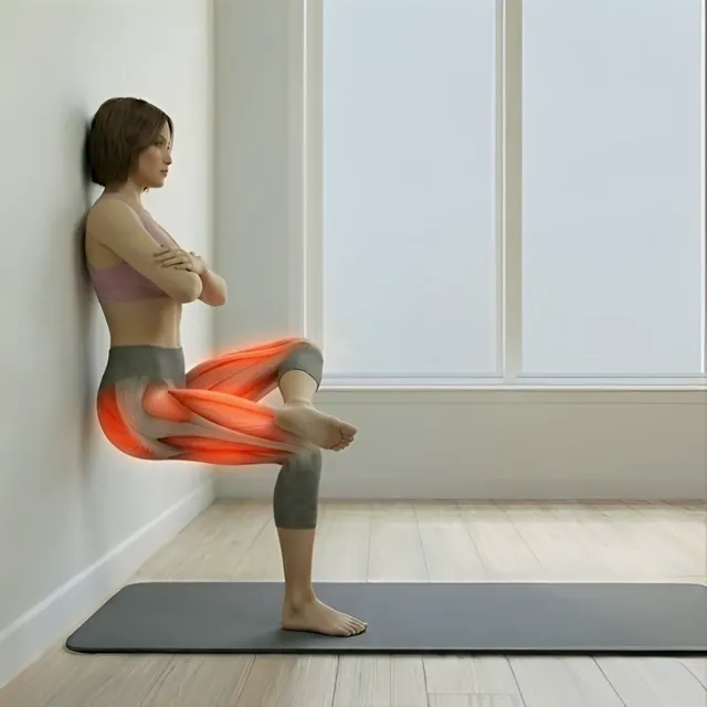 Duvarda tek bacak glute bridge — starting position