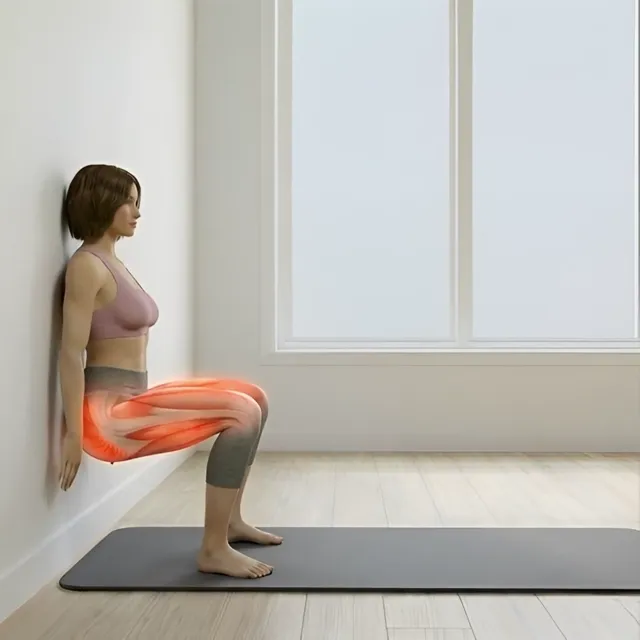 duvarda squat (wall sliding) — starting position