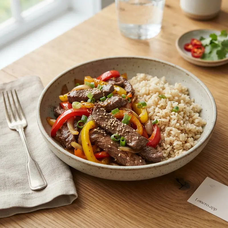Lean Beef Stir-Fry with Brown Rice