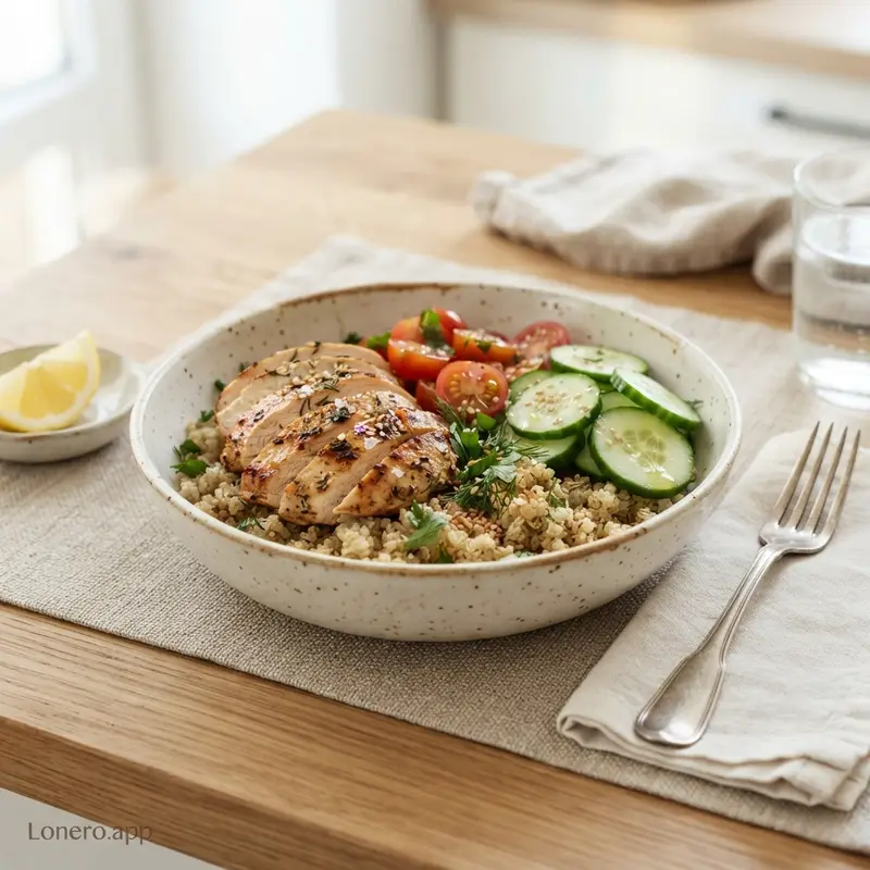 Mediterranean Chicken and Quinoa Grain Bowl