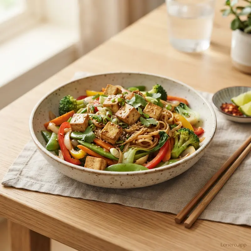 Tofu & Vegetable Noodle Stir-Fry
